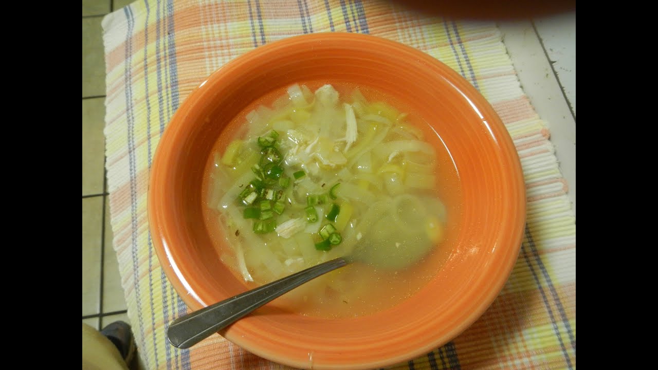 Deliciosa Sopa de Puerro y Pollo, como hacer...