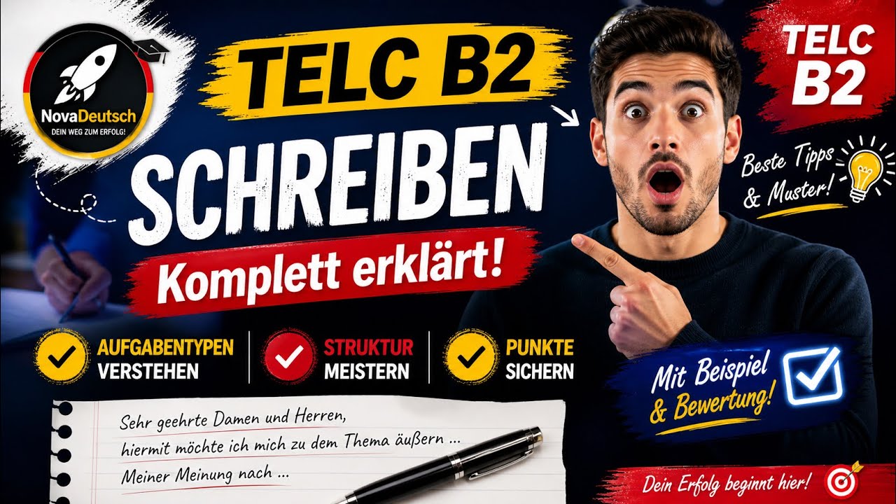 حصة شرح Schreiben لإجتياز امتحان Telc B2 🇩🇪🇩🇪