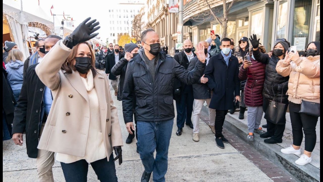 Vice President Kamala Harris visits the DC Holiday Market
