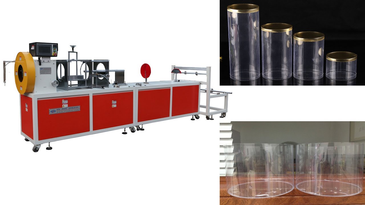 Bangladesh 20160719 Cylinder container making machine,PVC PET cylinder box machine