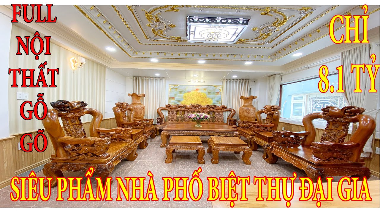 SIÊU PHẨM BIỆT THỰ PHỐ  BIỆT THỰ ĐẠI GIA FULL NỘI THẤT GỖ GỎ ĐỎ