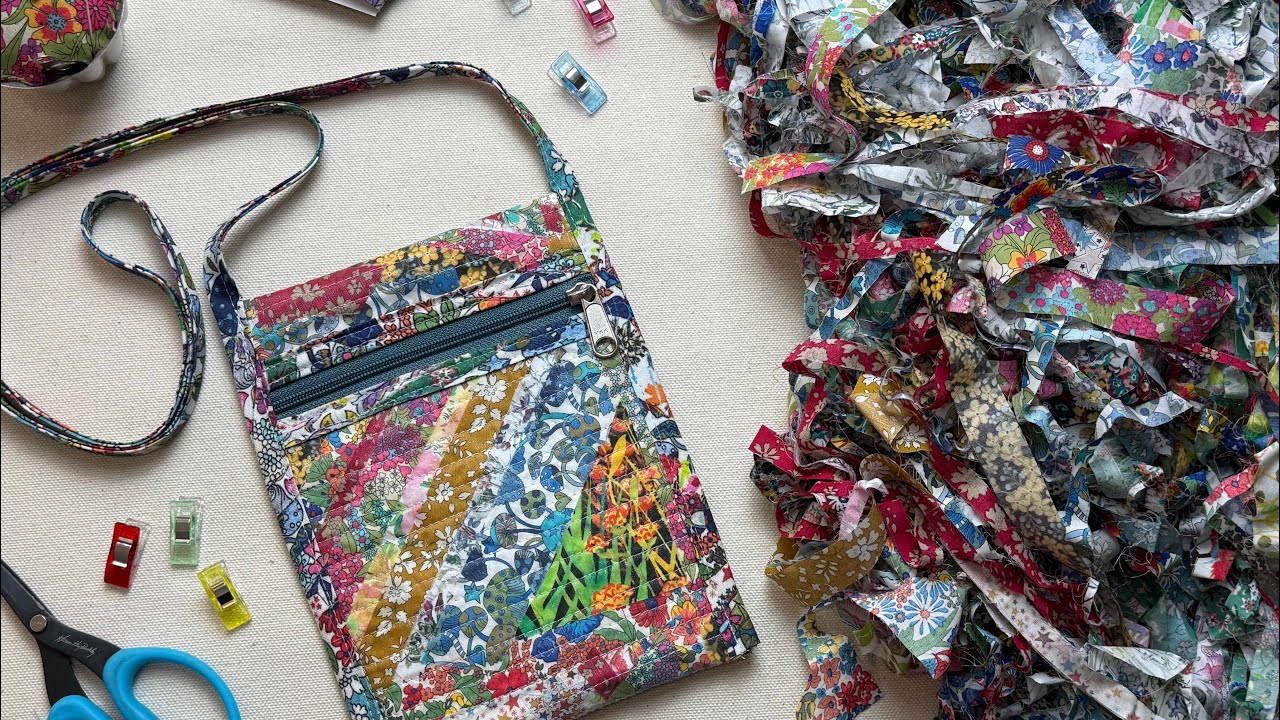 Scrap Fabric Cell Phone Pouch, Liberty Purse, Sew A Passport Bag, Eyeglass Bag #scrapfabricprojects