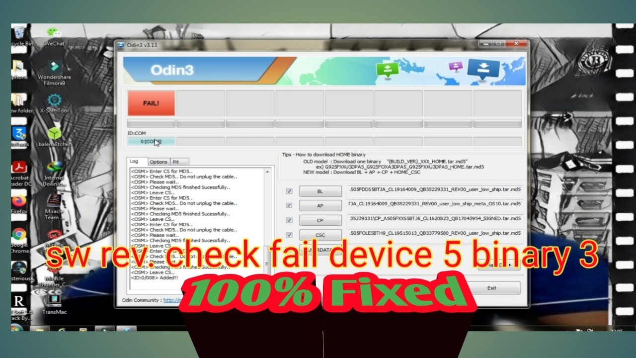 Solusi sw rev check fail device 5 binary 3