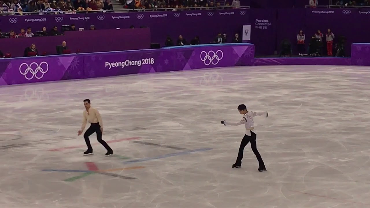 20180217 6minute warm up before the free program ( Yuzuru hanyu)