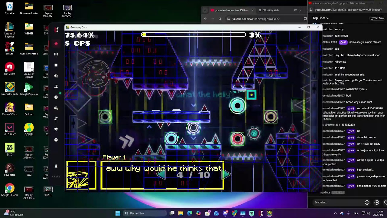 REQ OPEN - FOURTH EVER GEOMETRY DASH STREAM (for fun)