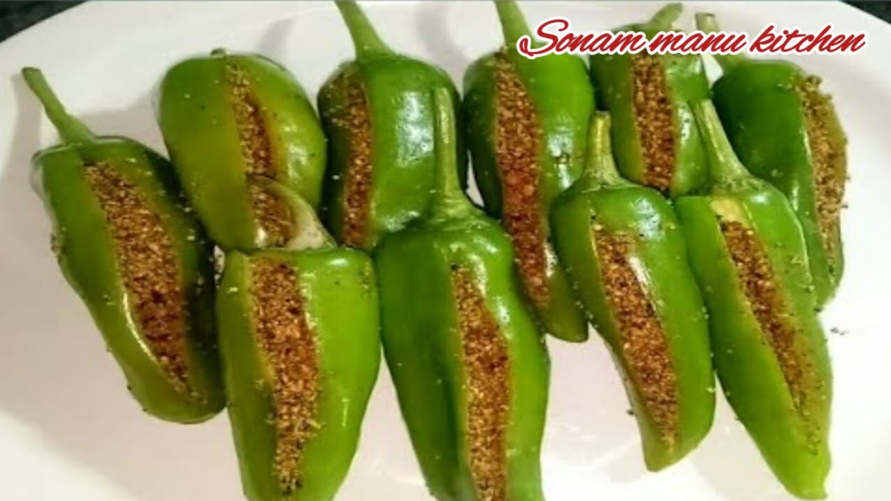 Рецепт Безан Бхарва Хари Мирч | Острый и вкусный фаршированный зеленый перец чили | Легко и вкусн...