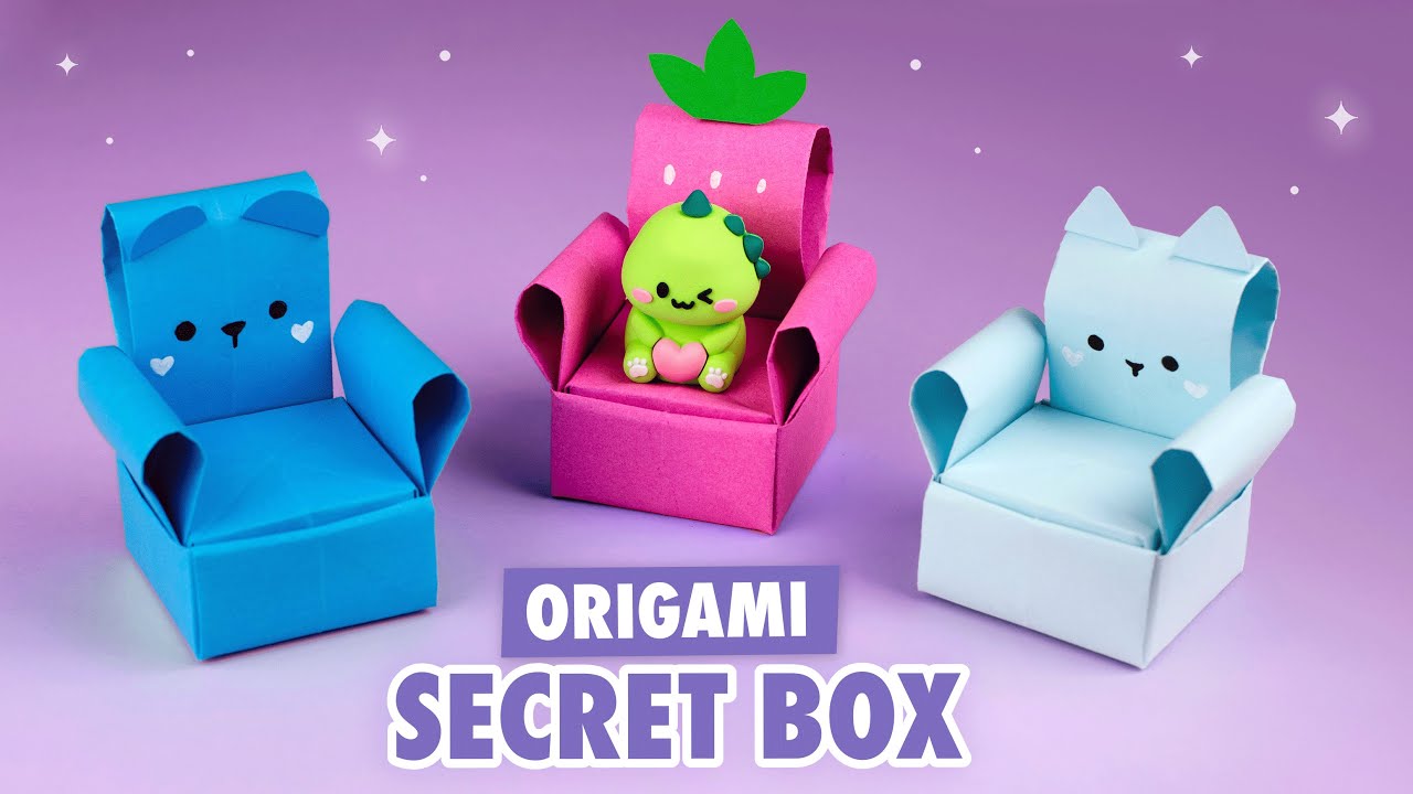 Оригами Коробочка Кресло из бумаги | Секретная коробочка | Origami Paper Box Chair