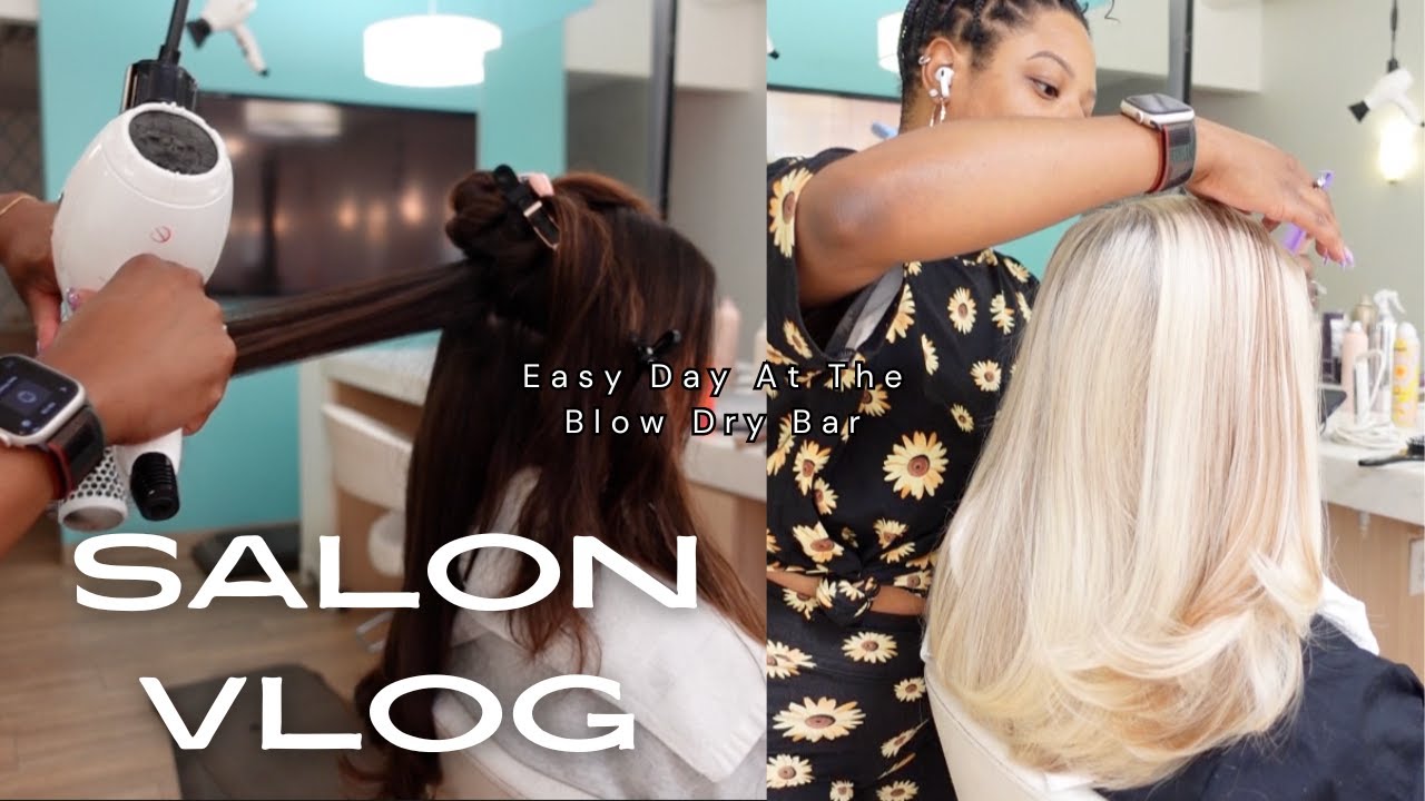 SO I WORK AT A BLOW DRY BAR NOW 💁🏽&zwj;♀️| COME TO WORK WITH ME!| JazzyDeniseTV