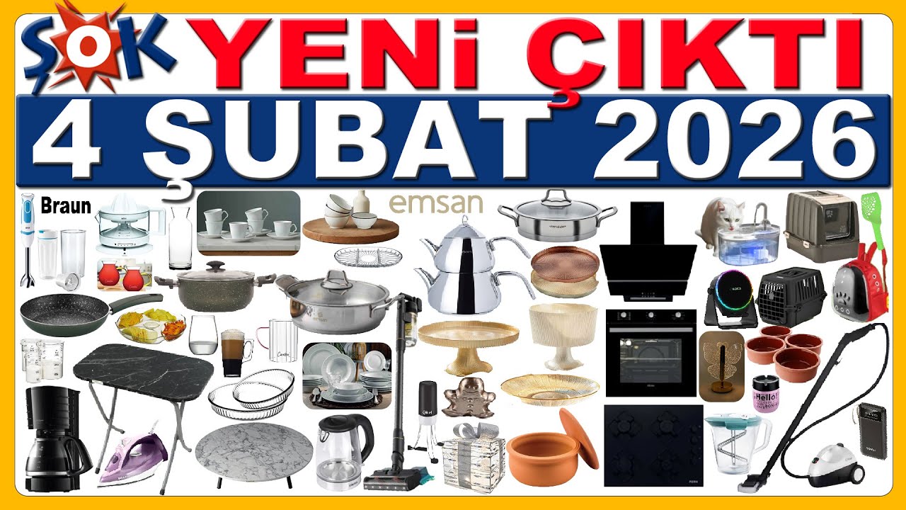 ŞOK 4 ŞUBAT 2026 | ÇEYİZLİK TENCERE TAVA | ŞOK MUTFAK VE EV GEREÇLERİ | ŞOK AKTÜEL BU HAFTA