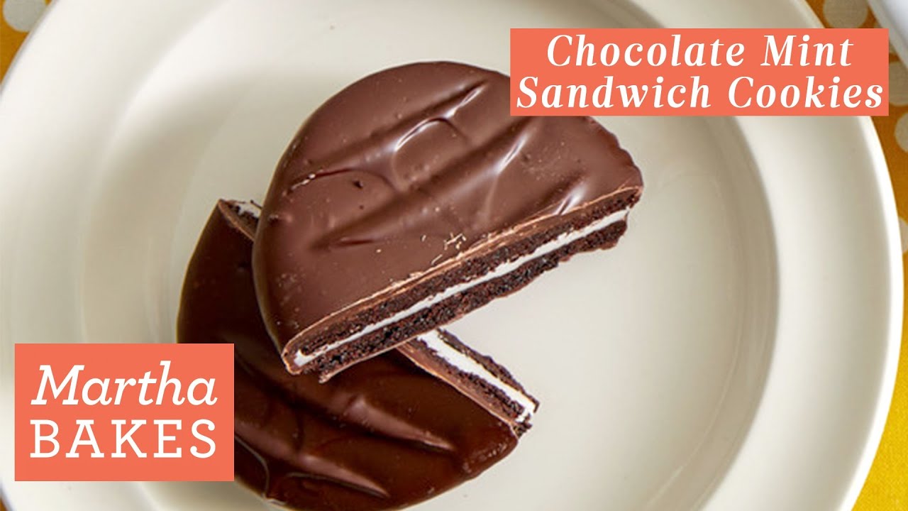 Martha Stewart's Chocolate Mint Sandwich Cookies | Martha Bakes Recipes