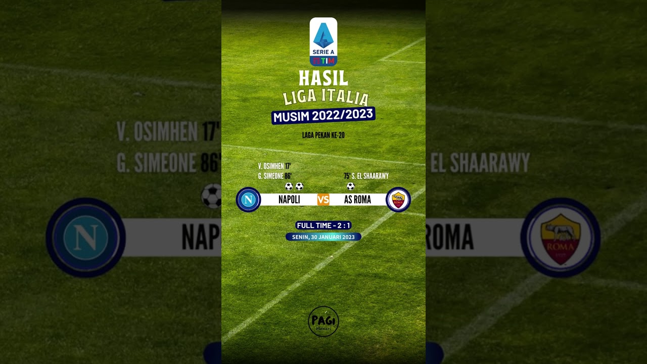 Napoli makin kokoh dipuncak klasemen setelah menaklukan Roma dikandang #serie2023 #napolivsasroma