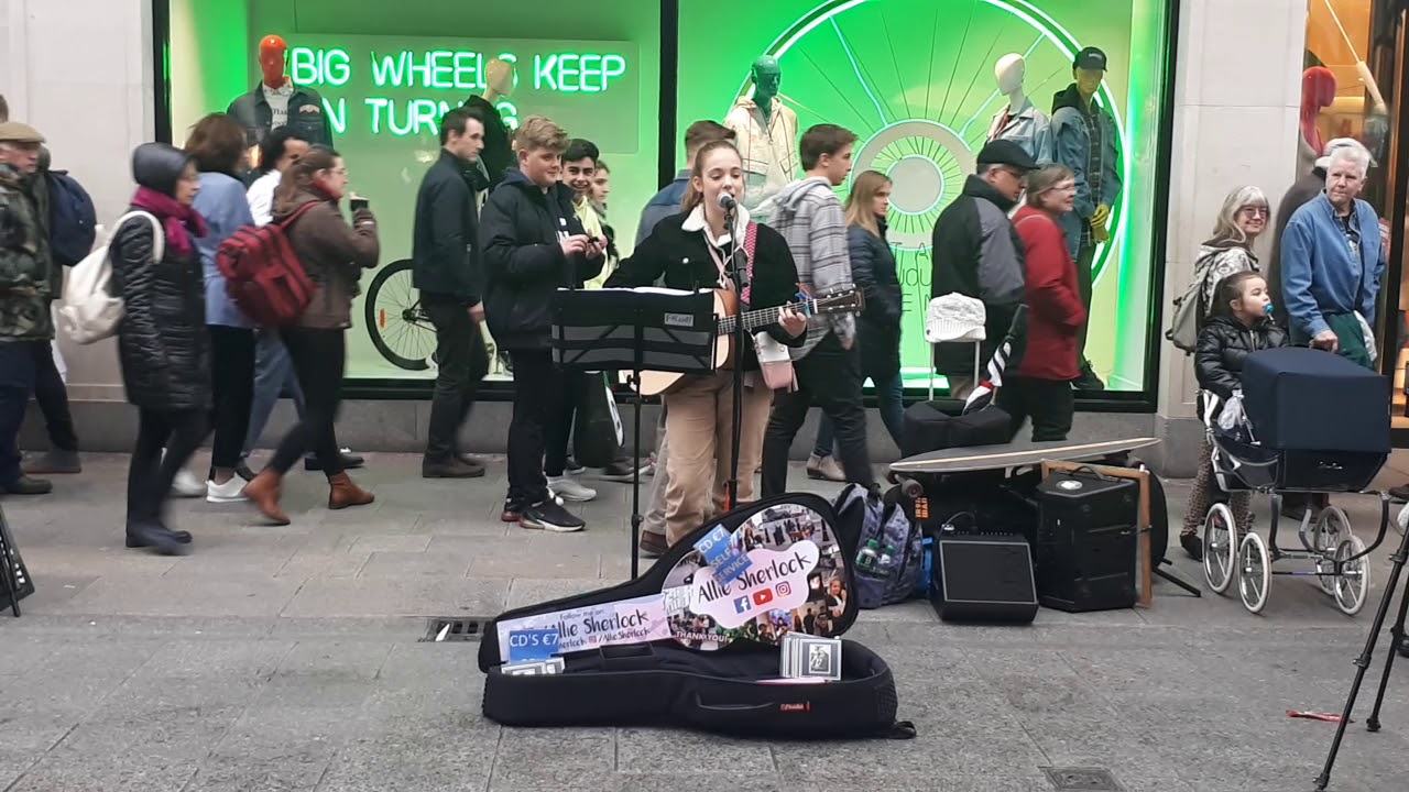 Allie Sherlock in Grafton street Dublin 30Mar