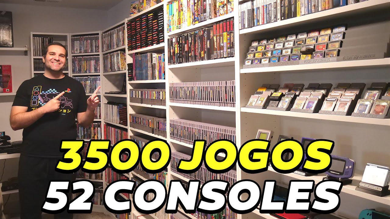 MINHA COLEÇÃO DE GAMES COM MAIS DE 3500 JOGOS E 52 CONSOLES - GAME ROOM INSANA!