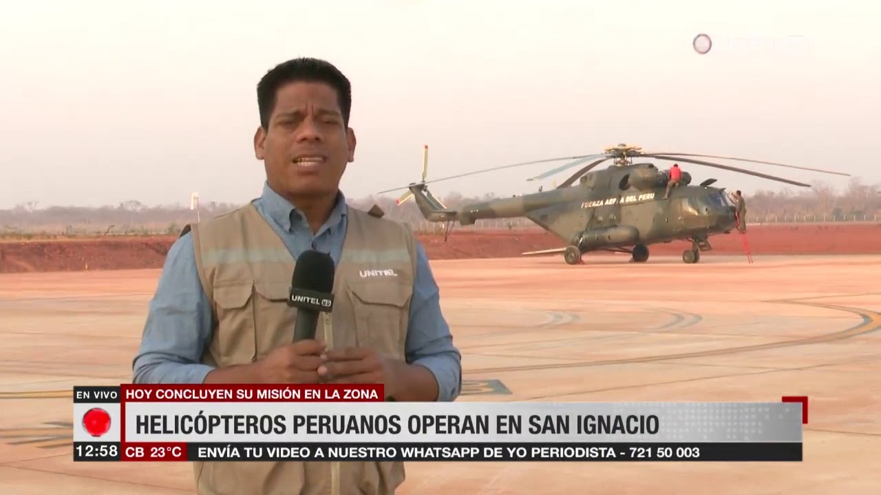Helicópteros alistan su retorno a Perú tras los trabajos en los incendios