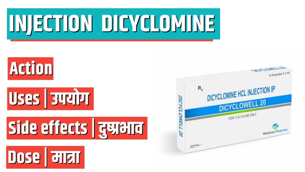 Inj Dicyclomine hydrochloride | common medicine names and their uses