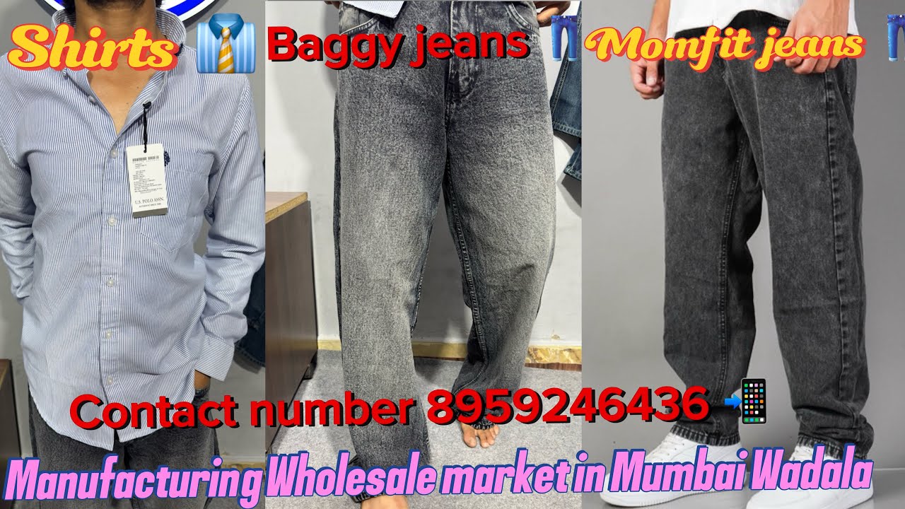 Baggy whisker vintage US Polo Style Shirts 👕| Mom Fit  Jeans👖White Leg Jeans Wholesale Wadala Mumbai