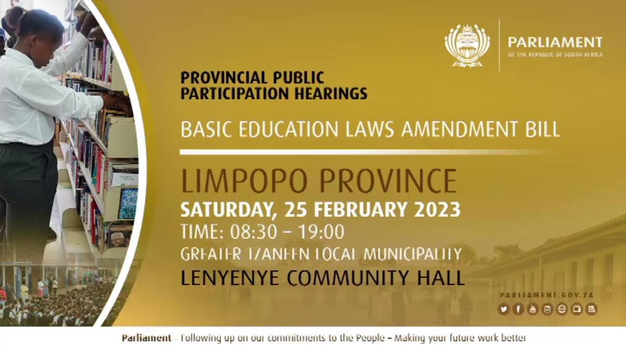Public Hearing: Basic Education Laws Amendment (Bela) Bill Lenyenye Community Hall (Mopani Distri…