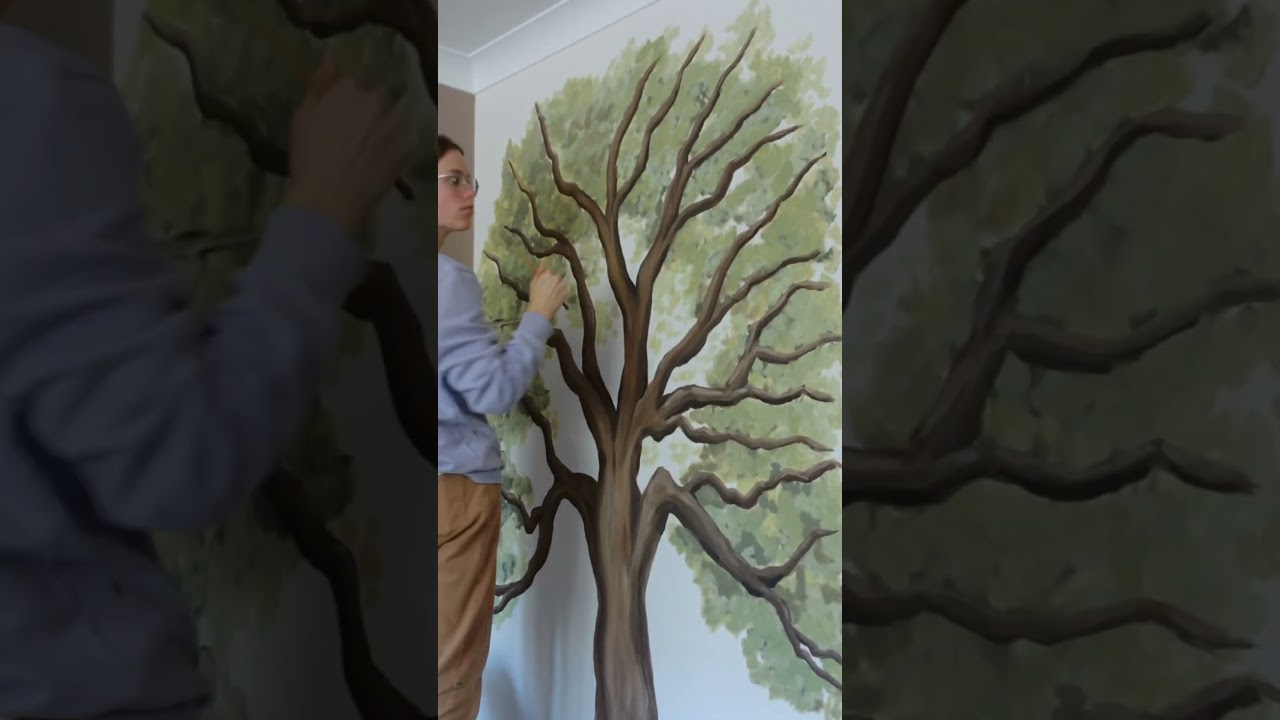 Tree mural i painted 🎨🌳 #art #painting #mural #kunst #muurschildering #nature