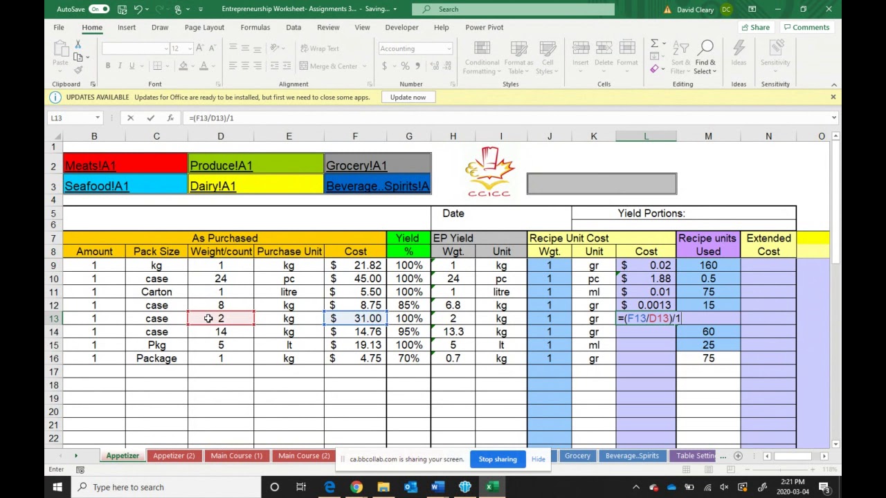 Recipe Costing Tutorial