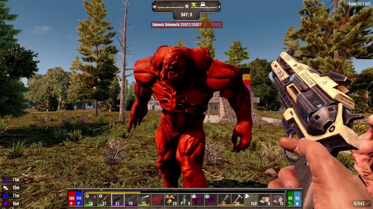 7D2D Darkness Falls V4 Mod - Laser and Coil Weapons Vs DF Zombies
