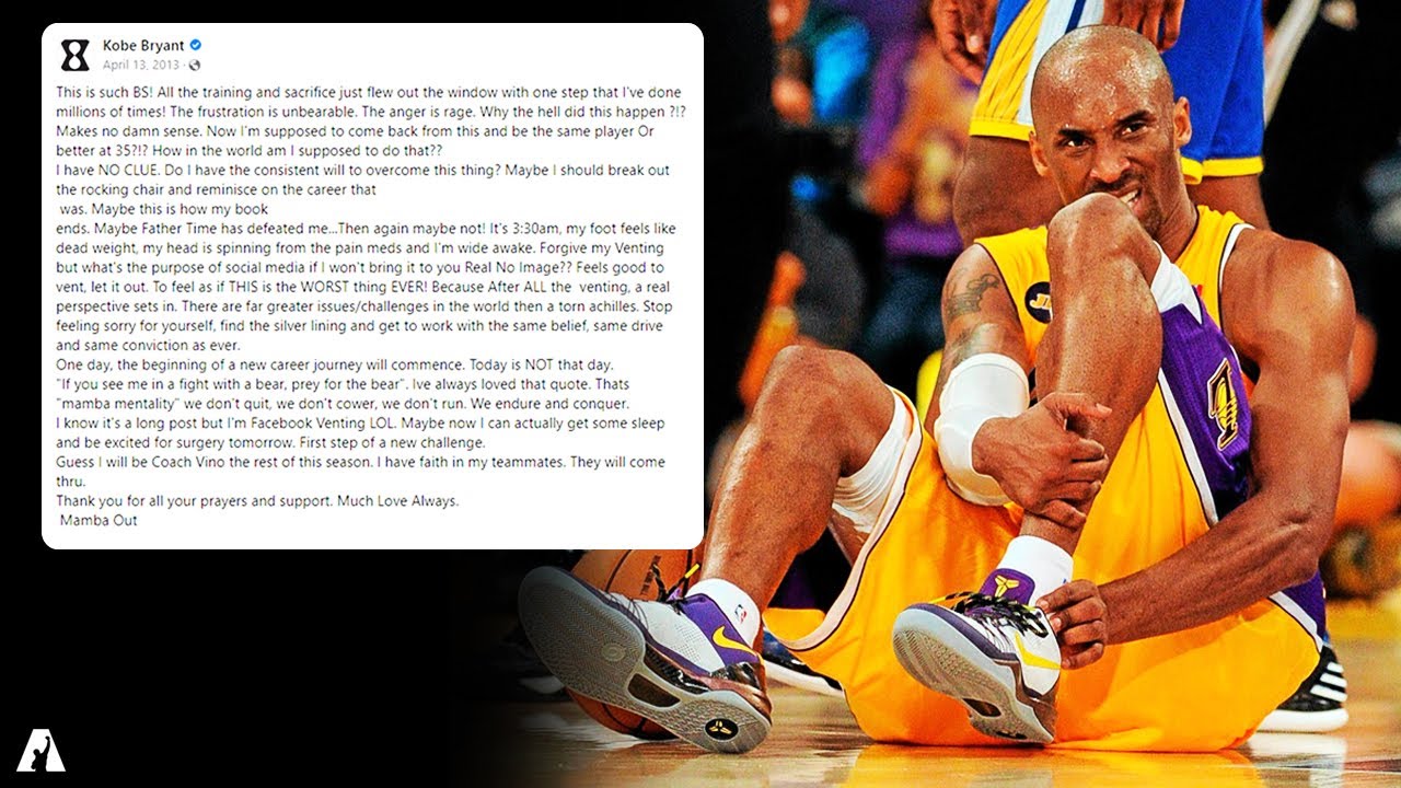 Kobe Bryant's Emotional Facebook Post After Achilles Injury by Jimmy Kimmel |MUST WATCH|