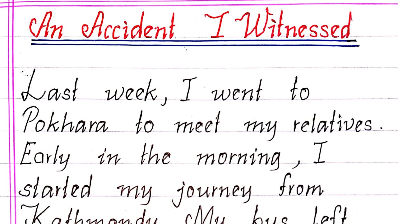 An Accident I Witnessed Paragraph Writing || Writeology TV