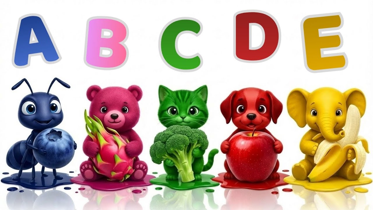 Animals Change Colors After Eating Fruit 🌈 | ABC Song for Toddlers