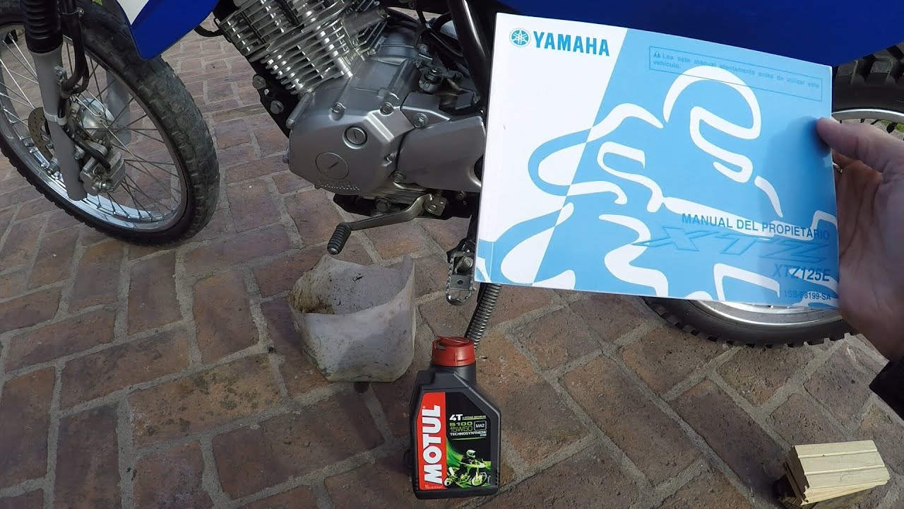 Como cambiar aceite Yamaha XTZ 125 . Recomendaciones de manual.