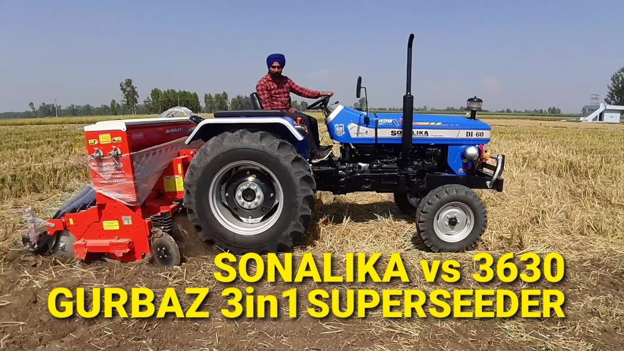 Gurbaz Superseeder 8ft. 3 in1 testing on Newholland 3630 and Sonalika 60 Sikander / ਗੁਰਬਾਜ਼ ਸੁਪਰਸੀਡਰ