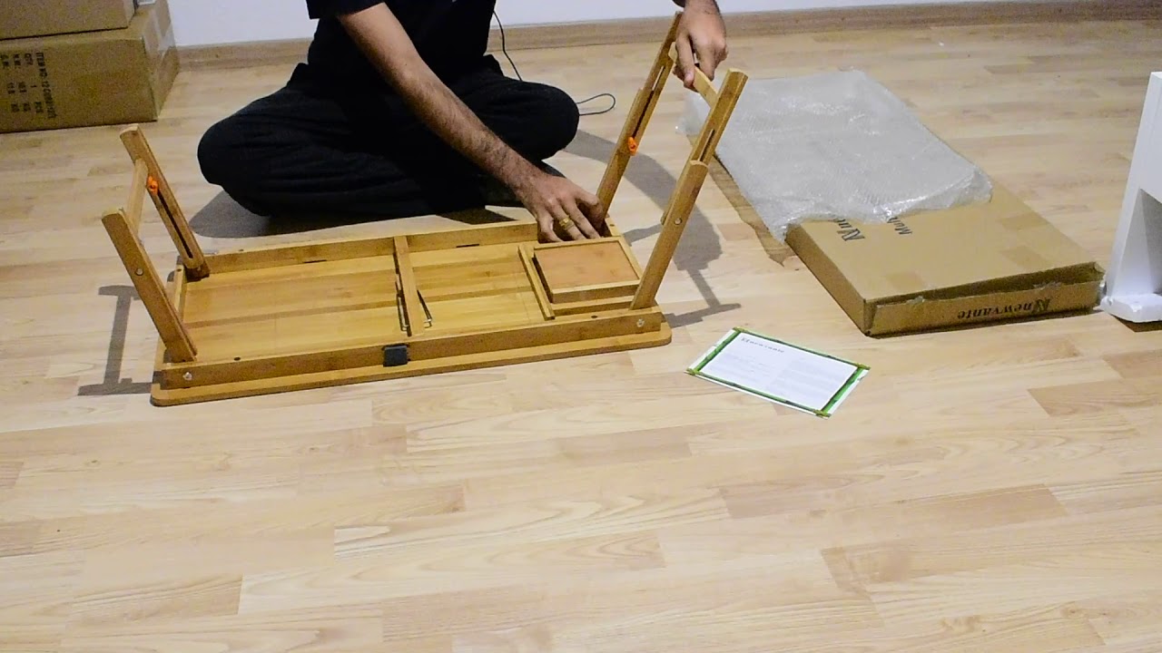 Adjustable Laptop Desk Table 100% Bamboo Laptop Desk