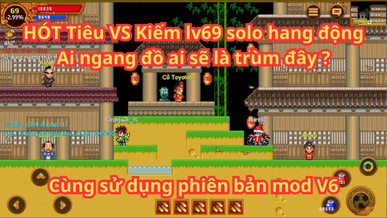 NC1988 NSO| H&oacute;t ti&ecirc;u vs kiếm lv69 solo hang động 6x | ninja school online