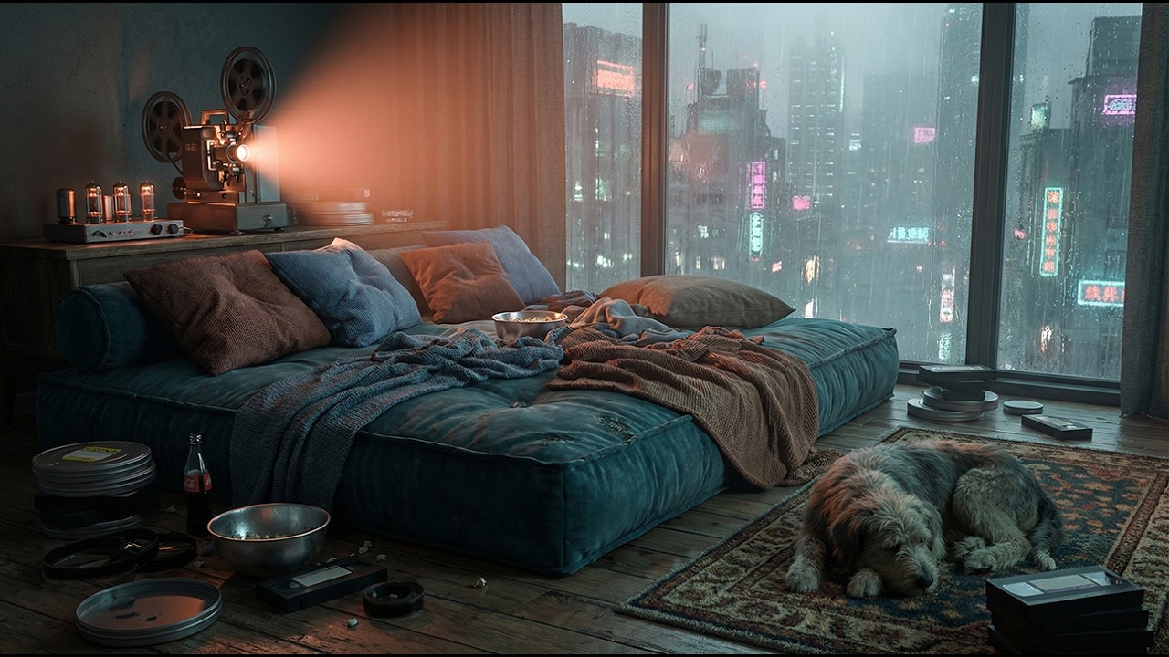 ネオ東京：雨の日の静かな日常 - Lofi Jazz & Cyberpunk Neo Tokyo Vibes