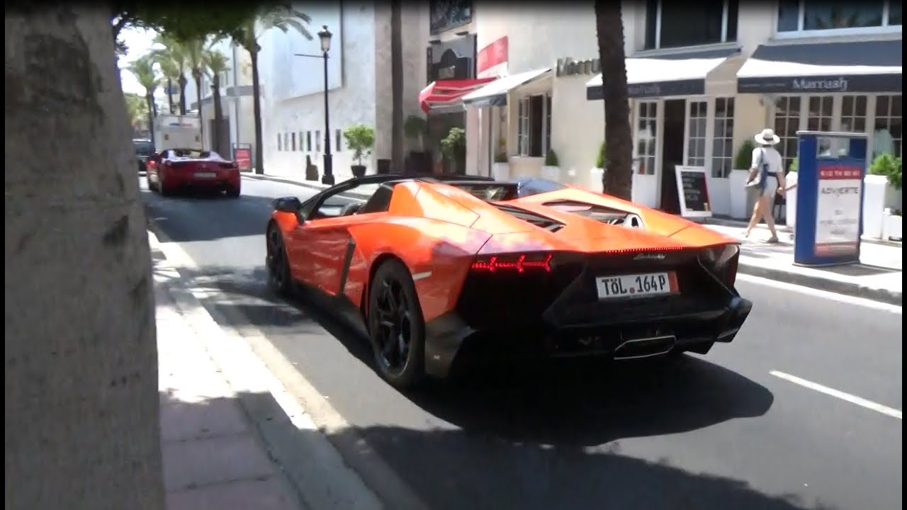 Supercars in Puerto Banus, Marbella July 2015 - incl 50th Aventador | 918 Spyder | DMC Murci