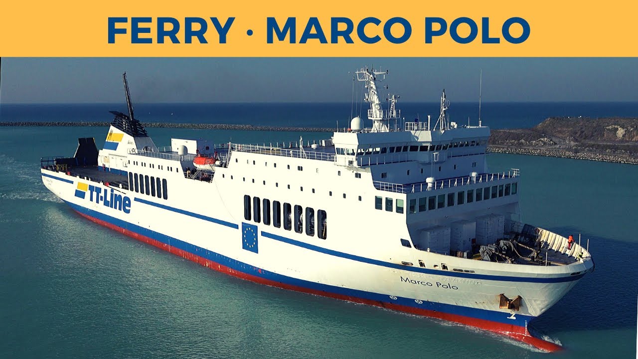 Arrival of ferry MARCO POLO in Trelleborg (TT-Line)