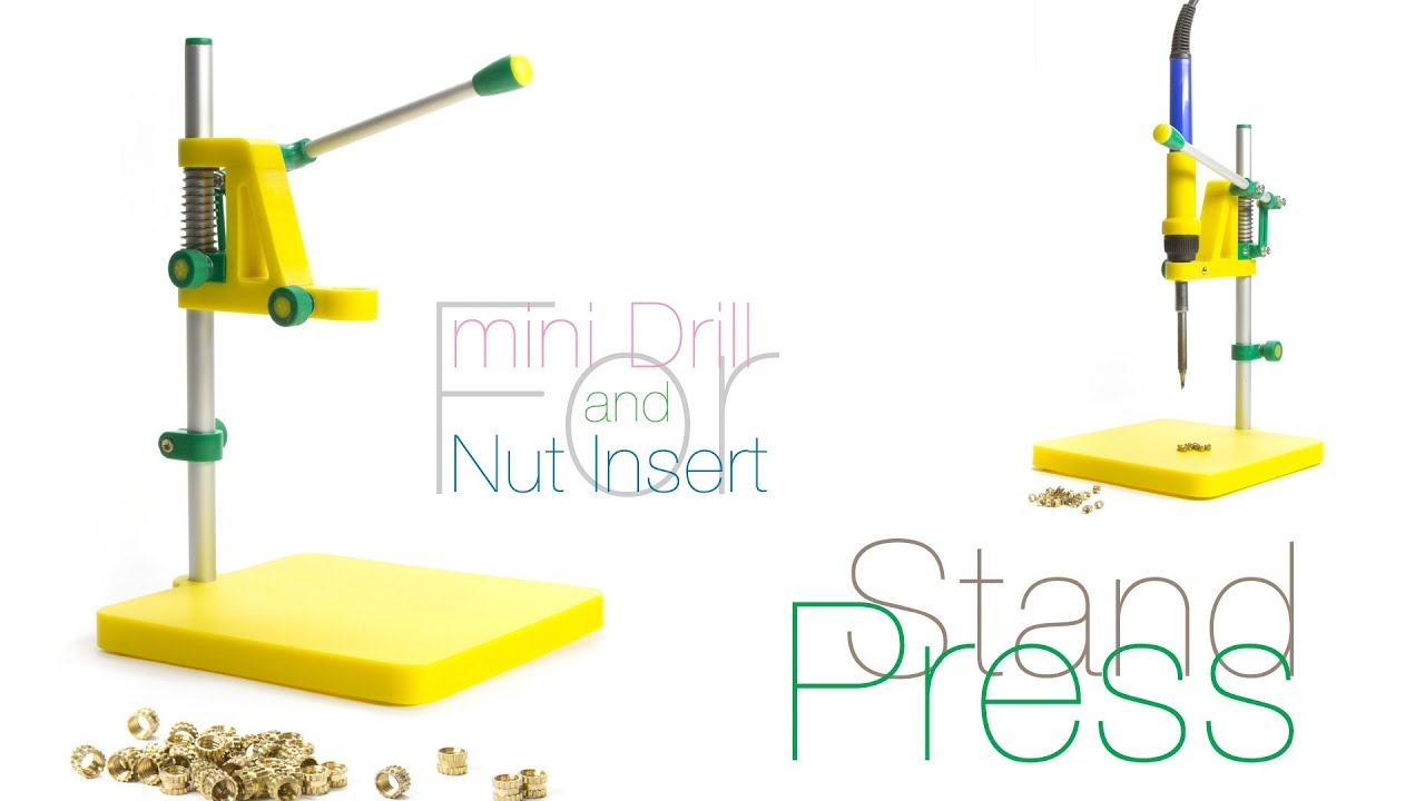 Heat Set Nut Insert and mini Drill Stand Press