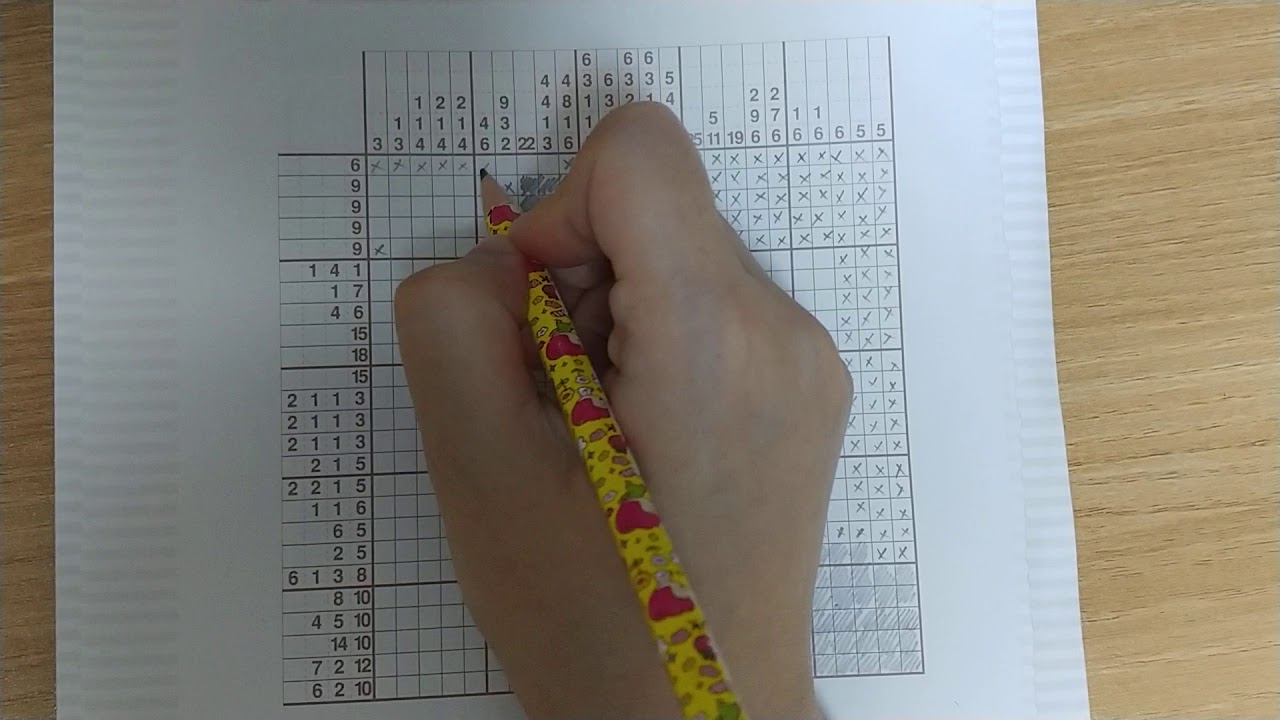 Nonogram 25x25 puzzle pencil asmr