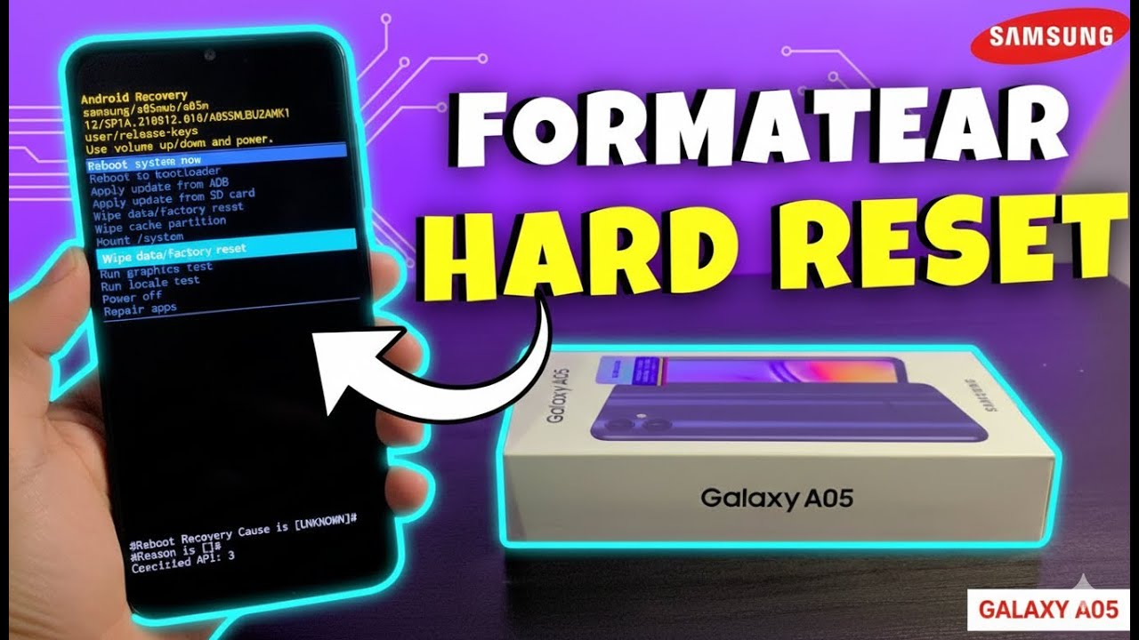SAMSUNG A05 Cómo FORMATEAR y hacer HARD RESET para quitar contraseña 🔐📲