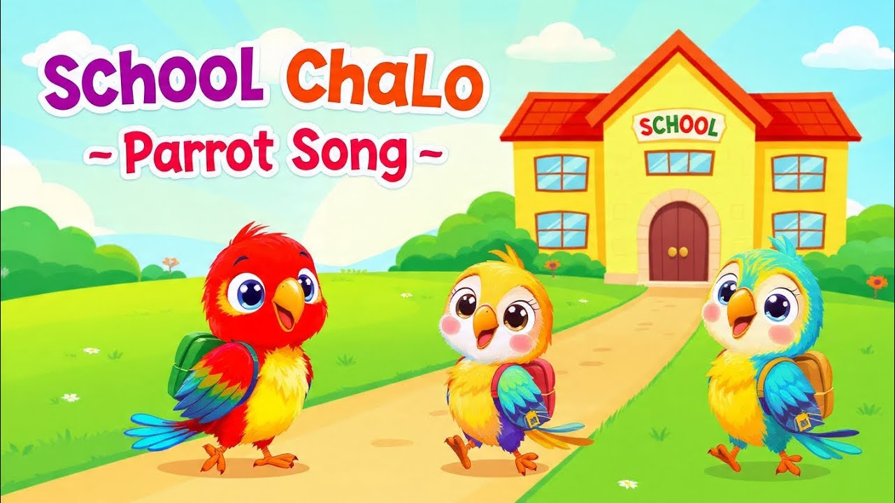 School Chalo Parrot Song | तोता स्कूल चला | Kids Learning Song