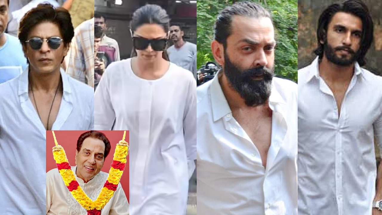 Shahrukh Khan, Deepika Padukone, Bobby Deol, Ranveer Singh At Dharmendra FuneraI