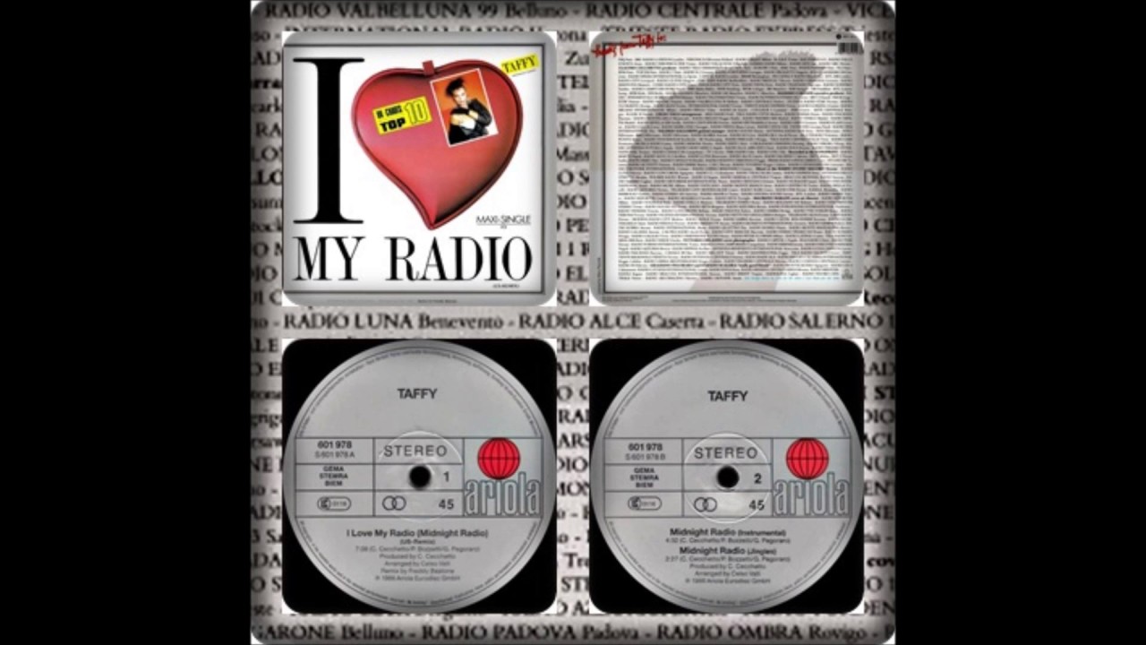 TAFFY - I LOVE MY RADIO (MIDNIGHT RADIO) (US REMIX, INSTRUMENTAL EXTENDED, RADIO DJ 1986)