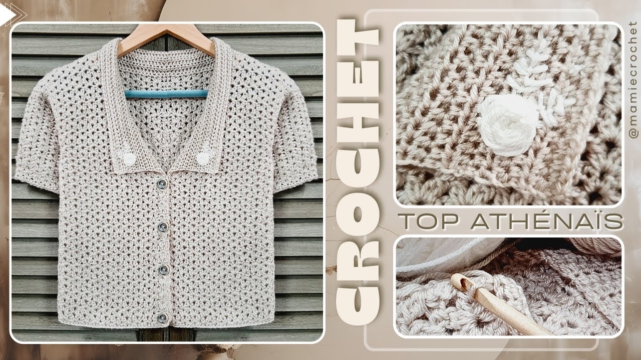 😎ＯＲＩＧＩＮＡＬ !!! PETITE VESTE AVEC BRODERIE AU CROCHET TOUTES TAILLES  💖 TUTO ATHENAIS  @MamieCrochet