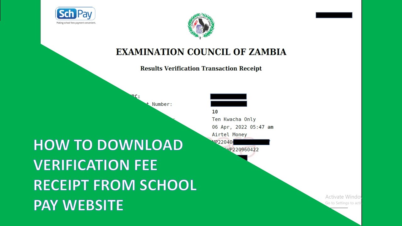 HOW TO DOWNLOAD RECEIPT FOR VERIFICATION FEE