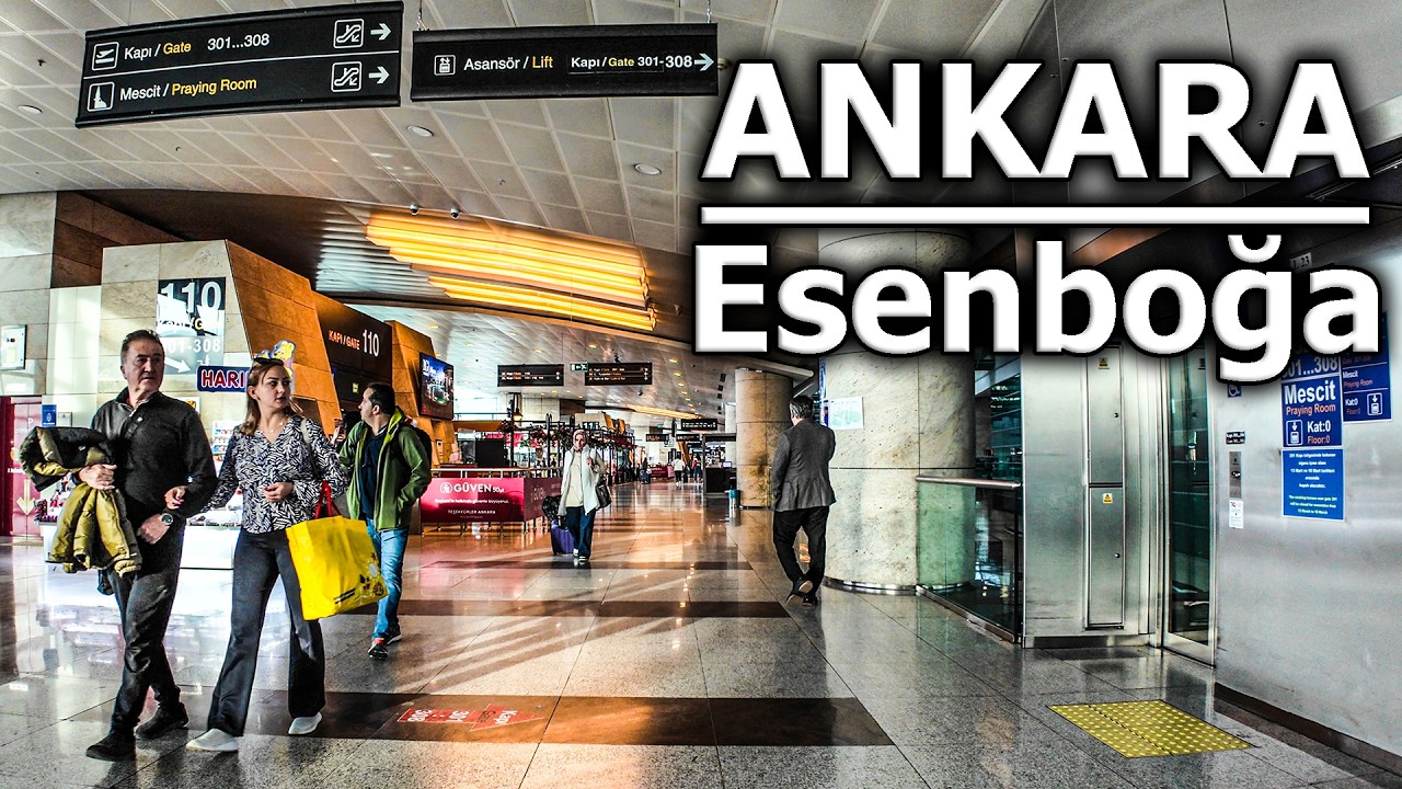 Esenboğa Havalimanı Y&uuml;r&uuml;y&uuml;ş Turu | Explore ANKARA Airport in 4k