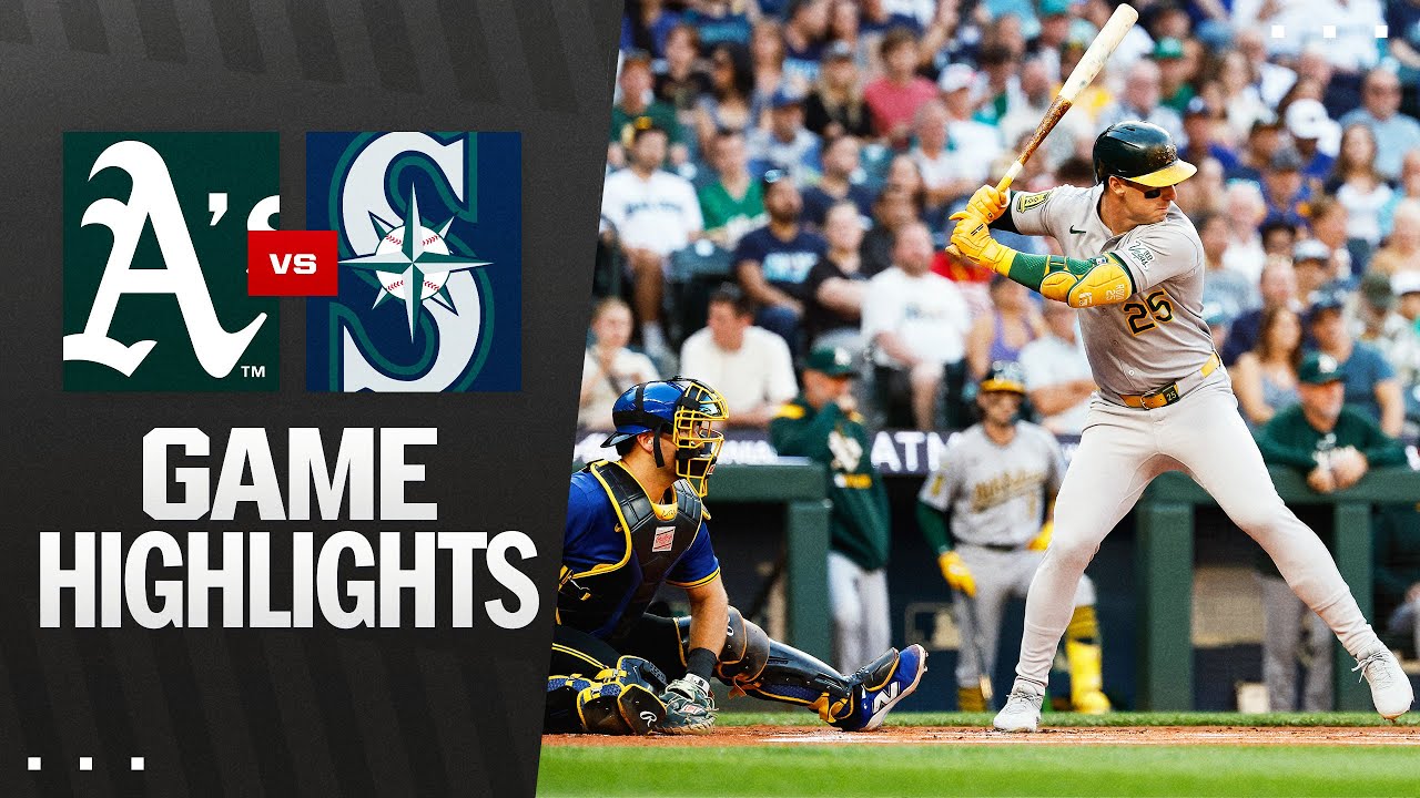 A's vs. Mariners Game Highlights (8/22/25) | MLB Highlights