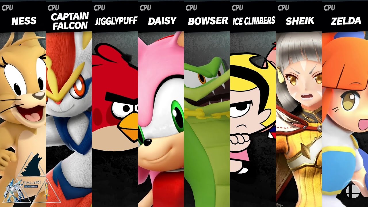 Jerry vs Cinderace vs Red Angry Bird vs Amy Rose vs Vector vs Billy & Mandy vs Nia vs Arle