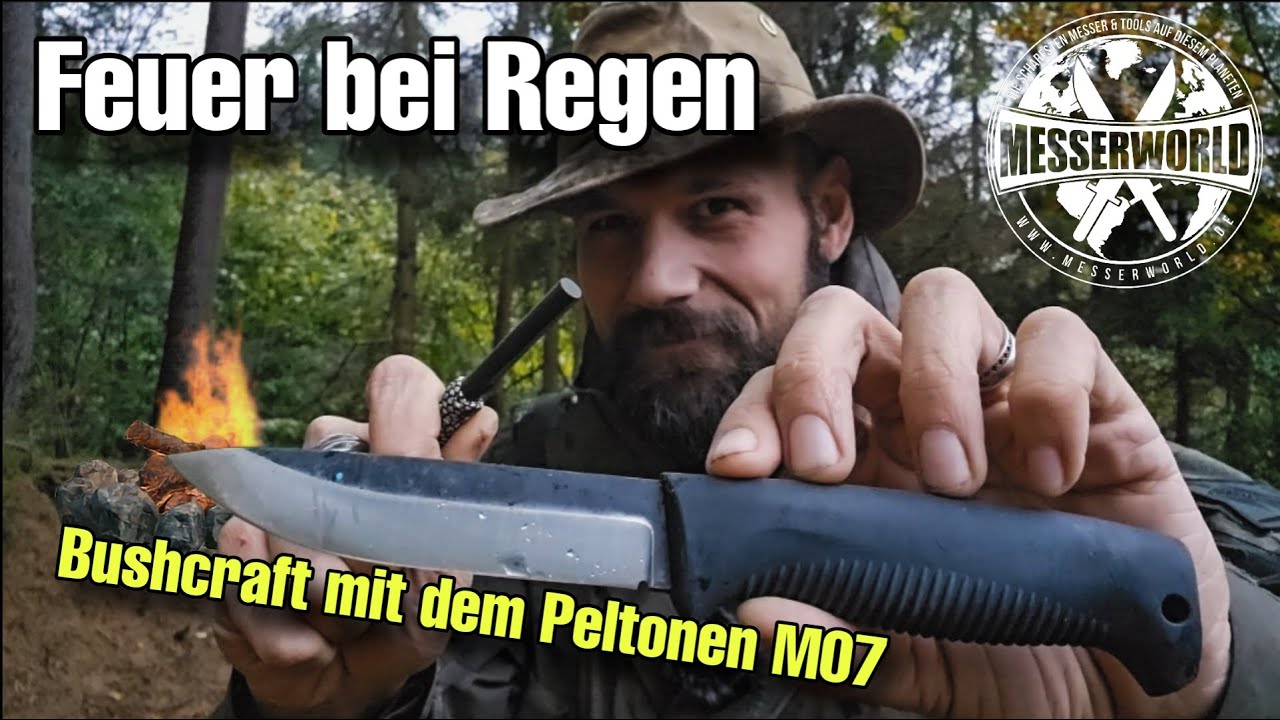 Bushcraft mit dem Peltonen M07 - Feuer mit dem Feuerstahl
