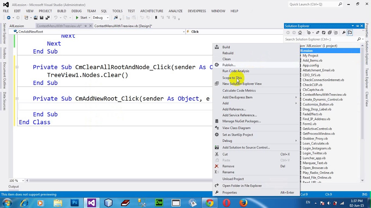How to Add ContextMenu to Treeview Nodes in VB NET 2012