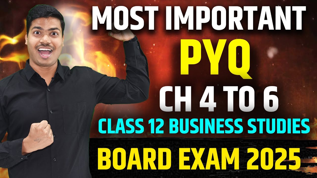 Most Important Previous Year Questions | Chapter 4 to 6 | Class 12 Business studies Board exam 2025