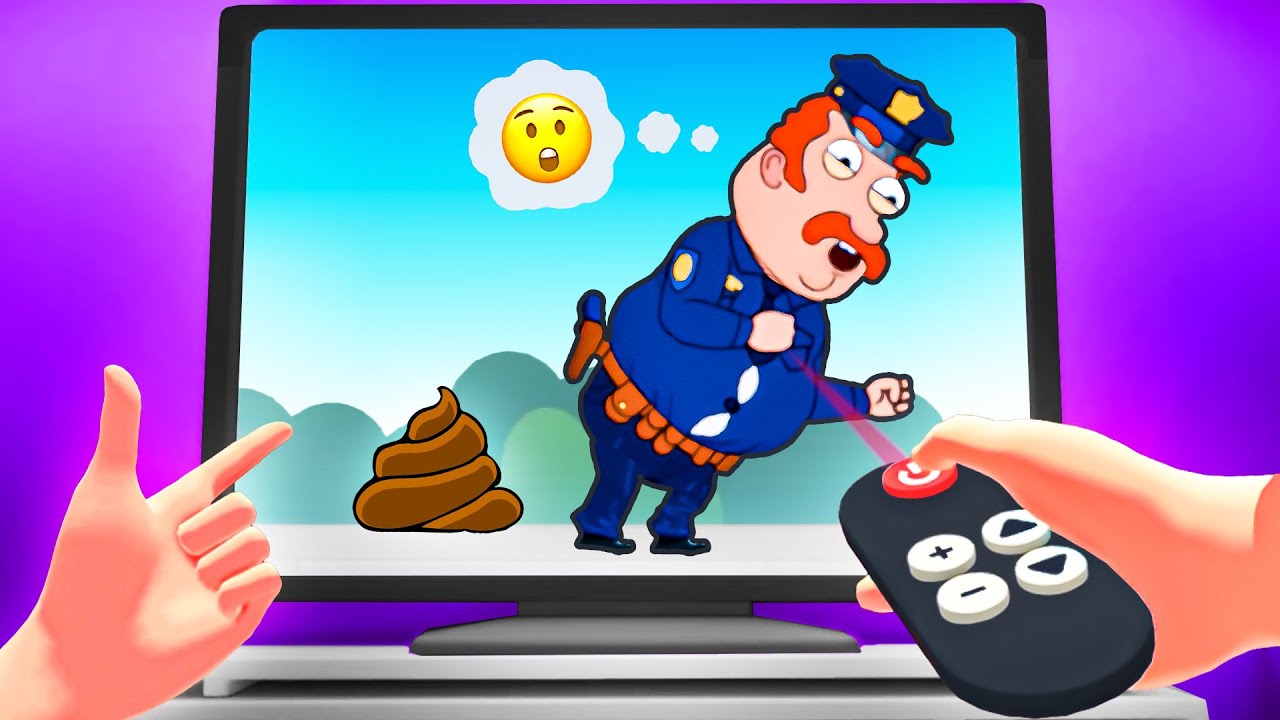 MAGIC TV REMOTE Makes a Police Man POOP On the Floor in VR! - Playroom