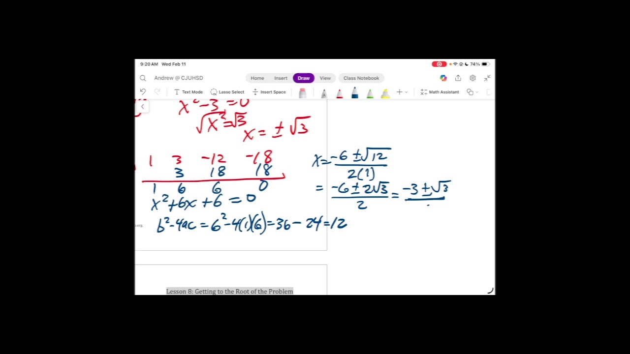 OUR Math IM 3 Unit 3 Lesson 8 LED